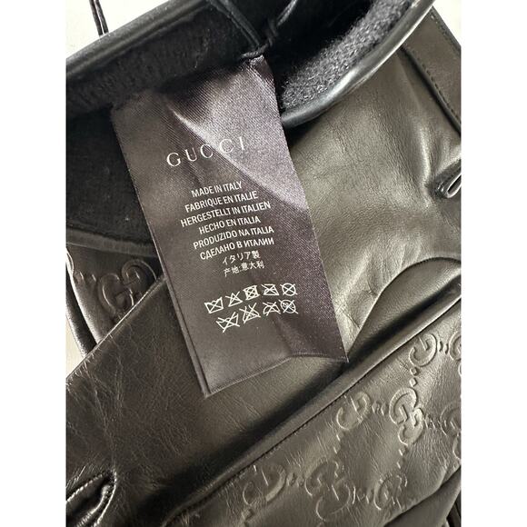 Gucci GG Women's Nappa Leather Gloves Black Size 10 Made in Italy 434211 NWT - Picture 15 of 15